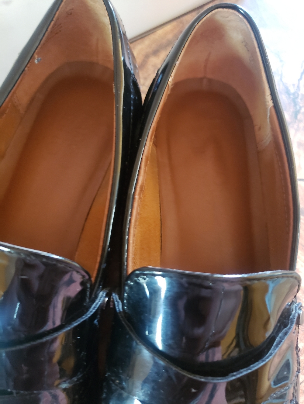 Womens Franco Sarto Black Patent Leather Penny Loafers Size 7.5 - Picture 2 of 3